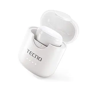 Tecno Minipod M1 with Portable Charging case, Upto 18 hrs of Playback, IPX4 Water Resistance, Noise Cancellation Technology, BT 5.0, Smart Touch Controls, Light Weight