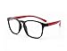 HJXJXJX Kinder Silikon-Material retro Brillengestell Brille ebener Spiegel große Jungen und Mädchen Rahmen , black and red