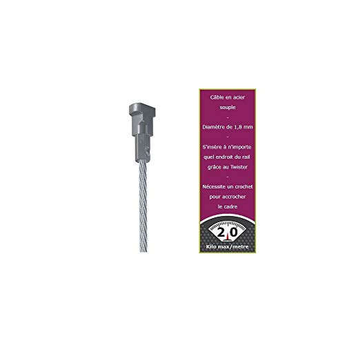 Newly - 250 cm de cable de acero punta Twister - Newly de la unidad