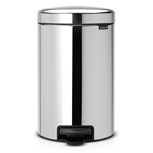BRABANTIA Poubelle 12 L Brillant Steel - New Icon
