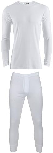 Thinsulate ThermalsB.U.L ® Mens Extrem Hot Thermal Underwear Set Long Sleeve Vest & Long Johns Suitable for Winter, Outdoor Work, Travel, Camping & Ski Wear Size S-XL (XX-Large, White)