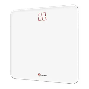 PowerMax Fitness Digital Weight Machine for Human Body - High Accuracy Bathroom Weighing Scale with Step-on Technology & Super Durable 6mm Tempered Glass
