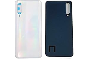 SENZA MARCHIO Cache-Batterie + adhésif Double Face Compatible pour Xiaomi MI A3 / MI CC9E M1906F9SH M1906F9S Pièce de Rechange 1 vitre arrière Back Coque arrière + Autocollant Blanc