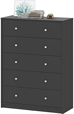 Loft MAHRA Chest of drawer storage unit floor stand cabinet 5 drawers MDF Grey