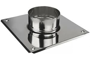 PROSTKO LTD Stainless Steel Flue Liner Top Plate with Collar/Flange Chimney Pipe Connector (130mm)