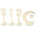 Produktbild oukerst 4 Teile / Satz Holz Handwerk eid Mubarak moslemisches Festival kunsthandwerk Schreibtisch tischdekoration Hause Ornament naturholz DIY Brief mond Stern standfuß