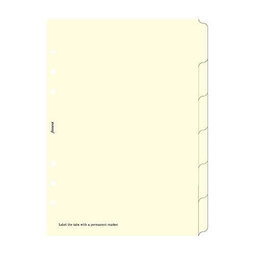 Filofax - Separadores para archivador  tama  o A5  en blanco  6 divisiones   color crema