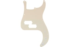 Musiclily Pro 10 Löcher P Bass Pickguard P-Style Bässe Schlagbrett für MIJ Fender Japan 4-Saiter Precision Bass,1 lagig Crème