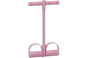 Multifunction Abdominal Trainer & Tension Rope, 6-Tube Elastic Resistance Band with Pedal Puller, Full Body Workout Equi