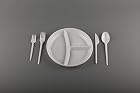 Einwegartikel Kunststoff Teller Strong 250 mm x 3 Abschnitt 20,3 cm Fach 100 x Weiß Party Picknick Take Away – Bild 2