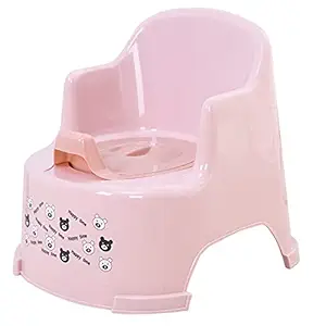 GoodLuck Baybee Potty Toilet Trainer Seat/Chair with Lid and High Back Support for Toddler Boys Girls Age 7 Months to Potty Seat for 3 Years child (Teddy Pink)