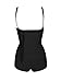 Burvogue Women's Clip&Zip Latex Tummy Control Body Shapewear (XX-Large, Black)