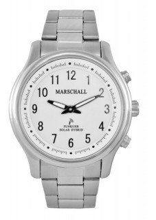 Marschall Solar-Hybrid Funkarmbanduhr 41 mm mit Sprachausgabe und Vario-Edelstahlband 1148W