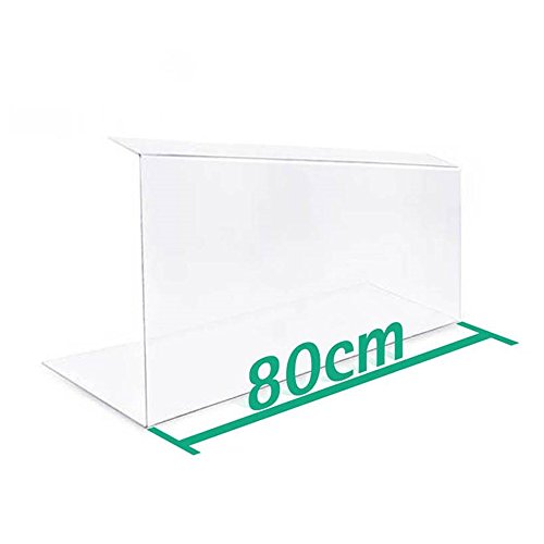A+H Kunststoffe Spuckschutz Hustenschutz Typ 2 für die Gastronomie aus PETG – Verkaufstheke und Kuchen-Vitrine Glas Klar – Länge 80cm / Stärke 6mm - 4