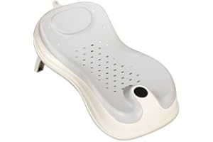 MASTER BRAND Baby Bath Support Seat – Ergonomic Infant Bath Lounger | Foldable, Non-Slip Baby Bather for Newborns 0–12 Months | Quick Drain Design | Soft PP+TPE Material | 55cm (Grey2)