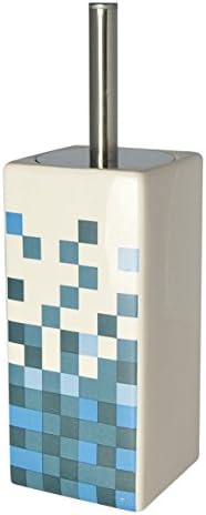 Elegant Living Luxury White Ceramic Toilet Brush … (Blue Square)