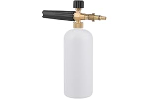 YUET Lanca pistoletu z pianki śnieżnej do myjki ciśnieniowej Nilfisk/Huter/Anlu/Kew/Alto i A&R Cannon 1 l Jet Bottle Regulowany generator mydła dozownik garnka wąż spieniający ze złączem dyszy