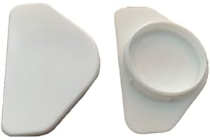 SCARFELL 35mm White Winged Hinge & Screw Hole Cover Caps - Kitchen Cabinets/Cupboard Doors (8 x White Winged Hinge Hole Caps)