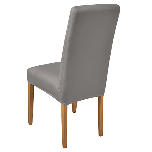 Beautissu® Stuhlhusse Mia – 45×45 cm Stretch-Stuhlbezug – elegante, moderne Bi-Elastic Husse – ÖKO-TEX – anthrazit - 4