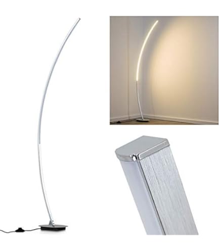 Lampada Da Terra 'Logan' Dimmerabile Grigio | Piastana Ufficio Con 2 Luci LED Incluse - Foto 9