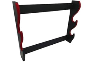 Glac Store® Supporto da Parete Muro per Katana Samurai 2 posti Espositore con Ganci Velluto Rosso