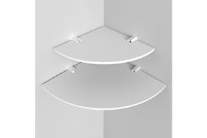 Expression Products Multi pack Acrylic Corner Shelves - 2 shelves - 150mm and 200mm, White