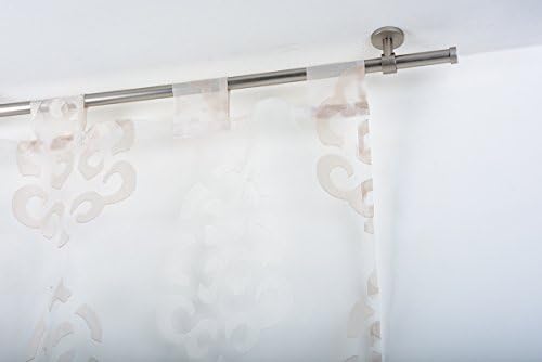 InCasa Curtain Pole: 20 mm Without Rings, Length 140 cm, Satin Steel-Complete, Stainless, Grey