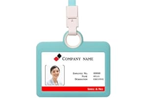 HICYCLE2 Porta badge orizzontale con cordino, in silicone, resistente, per carta d'identità, biglietti da visita, ufficio, colore: azzurro