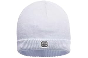 MINUTUS Gorro para Bebé de Punto Tricot, 100% Algodón, Primera Puesta, Recién Nacido de 0 a 3 Meses, Talla Única