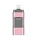 Produktbild RZRCJ USB-Sticks 3In1 OTG USB-Flash-Laufwerk 8 Gb 16 Gb 32 Gb 64 Gb 128 Gb Pen-Laufwerk Für iPhone 8 7 Plus 6 6S Plus 5S Ipad Speicherstick Pendrive, 16 Gb, Rosegold