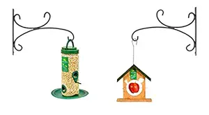 Nature Forever Round Bar Wrought Iron Wall Hanging Bracket, 8 x 11 inch (Set of 2 Pieces)