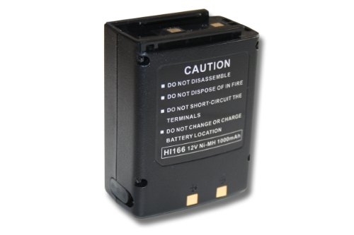 vhbw Ni-MH Akku 1000mAh (12V) für Funkgerät Walkie Talkie Icom IC-A3, IC-A3E, IC-A22, IC-A22E ersetzt CM-166, CM-22A.