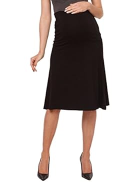 Zeta Ville - Damen Umstands A-Linie Rock Knielänge - elastischer Bund - 983c