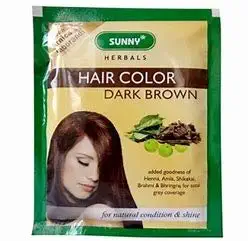 Sunny Baksons Herbal Hair Color, Dark Brown, 20 gm (Pack of 6)