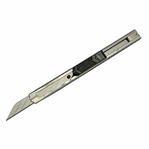 Ehdis® Light Duty 9mm Snap Off 30 Grad Klingen Slim Edelstahl Hülle abschließbar Box Cutters Graphic Messer mit Blade Snapper Hinzugefügt 10 Blades, 5 Set - 3