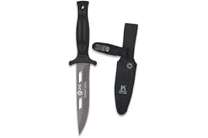 GUOML Coltello botero K25 Black Coated lama 12,4 cm per caccia, pesca, campeggio, outdoor, sopravvivenza e Bushcraft K25 32193 + portabottiglie in omaggio