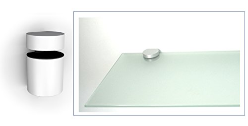 Glasregal Wandregal 90x20 cm / 10 mm satiniertes Glas mit BASKET3 weiß