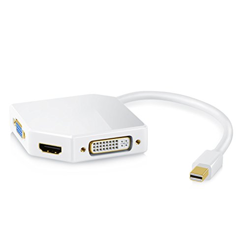 Uplink – 3in1 Mini DisplayPort zu HDMI, VGA oder DVI Adapter / Konverter | 3in1 Videoadapter | PC + MAC | vergoldete Kontakte | HDTV / 1080p (Full HD) | Hochglanz - 2