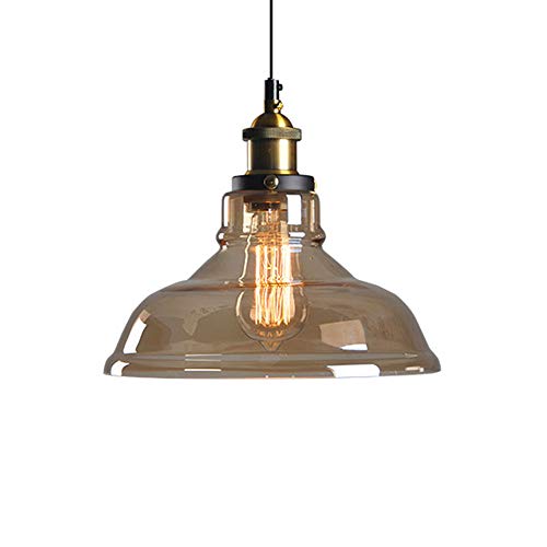 Huahan Haituo Industrial Edison Vintage Style 1-Light Lampada a sospensione a sospensione in vetro (Ambra?28cm)