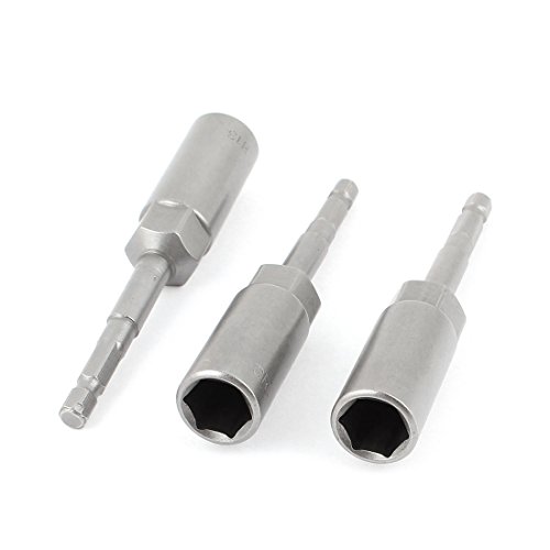 Sechskant Schaft 13 mm Sechskant-Steckschlüssel Bit-Adapter (4 Zoll), 3 Stück