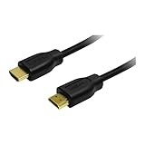 Con especificación HDMI 1.4 LogiLink CH0039- Cable HDMI High Speed con Ethernet (v 1.4, 2X 19-Pin Macho, Conector de Oro, Negro, 5 m) Negro