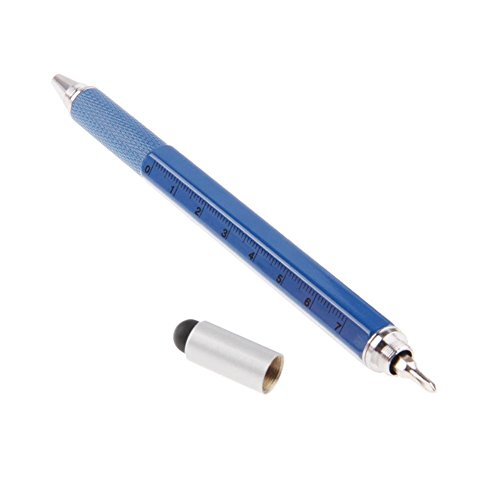 Beruehrungsbildschirm Stift – TOOGOO(R)Multifunktions Beruehrungsbildschirm Stift mit Wasserwaage Lineal Schraubendreher (blau) - 4