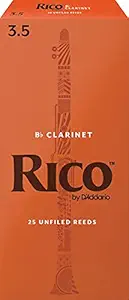 Rico Bb Clarinet Reeds, Strength 3.5, 25-pack