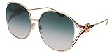 Protective case included Gucci GG0225S 004 Gafas de sol, Dorado (4/Grey), 63 para Mujer