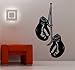 Online Design Boxing Gloves Wall Art Sticker Vinyl Bedroom Kids Gym - Black