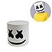 Produktbild Knowledgi DJ Marshmallow Maske Integralhelm Party Cosplay Karneval Halloween Prop Latex Masken Für Kinder & Erwachsene Für Marshmello Fans Treffen, Party