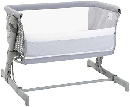 Chicco Next2Me Go Culla Neonato Fianco Letto, Compatibile con Diversi Letti, Altezza Regolabile, Buona Circolazione dell'Aria, culla da viaggio, lettino da viaggio, pieghevole, Grigio chiaro
