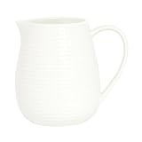 porzellankrug mit deckel Diese weiße Kanne aus Porzellan besticht durch eine wunderbare gerippte Oberflächenstruktur und ist in Tropfenform gestaltet. Zum Befüllen mit heißen und kalten Flüssigkeiten geeignet. Spülmaschinen- und mikrowellenfest.