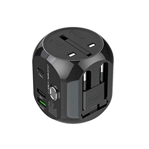 Preisvergleich Produktbild Jamicy Universell weltweit Adapter für Reiseladegerät Fremdreisekonverter (Schwarz)