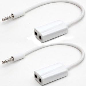 PicknBuy 2x 3.5mm jack audio splitter male to 2 female ouput for Android mobile, mp3, mp4 device and more